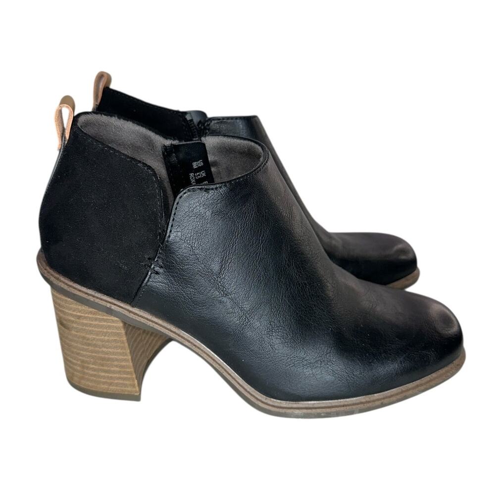 Dr. Scholls Roxanne Black Block Heel Comfort Booties Side Zipper Round Size 8